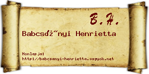 Babcsányi Henrietta névjegykártya