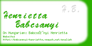 henrietta babcsanyi business card